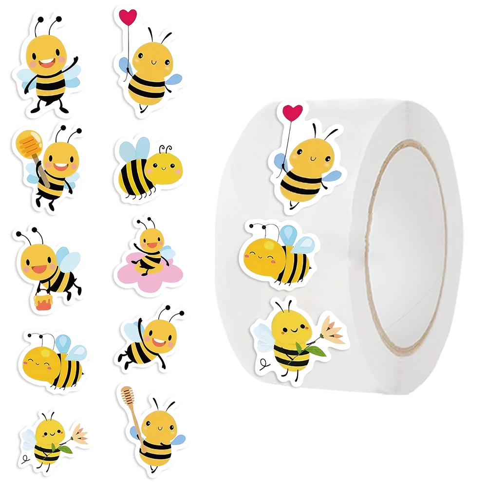 Wedding Sutra - 500PCS Cartoon Bee Beloning Sticker Roll